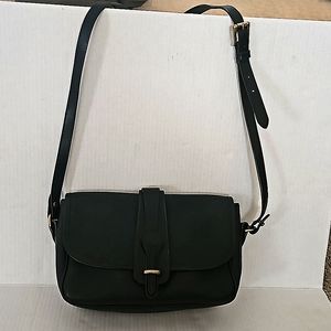 Vintage Dooney & Bourke Equestrian All Weather Leather Crossbody Bag Black
